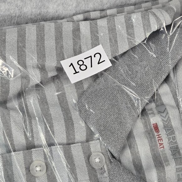 Ariat Tek Polo Shirt Mens 2XL XXL Gray Striped Heat Series Performance Stretch - Picture 11 of 11